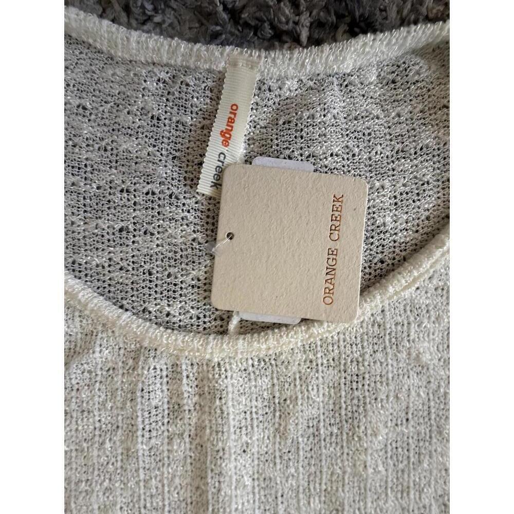 Orange Creek Ivory Blush Lace Hem Hi-Low Tunic Sheer Layered Women’s Large NWT - Picture 6 of 6